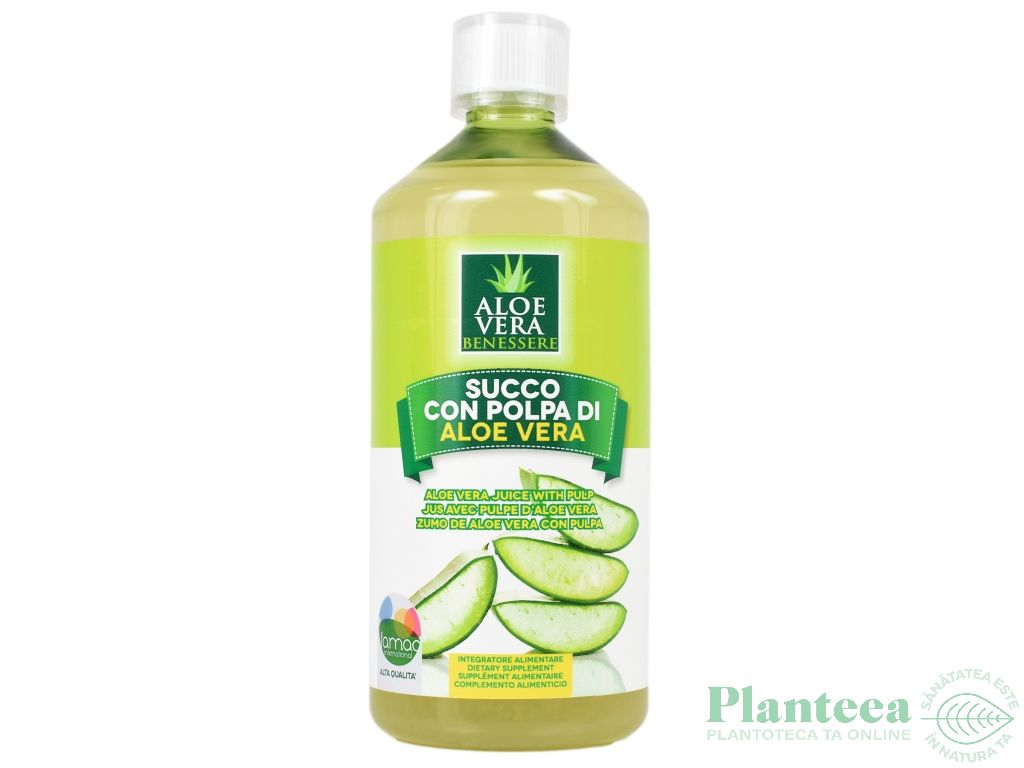 Suc aloe vera pulpa natur 1L - BENESSERE