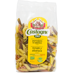 Paste penne tricolore grau rosii busuioc 500g - CASTAGNO