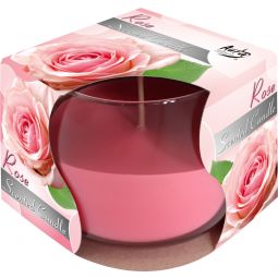 Lumanare pahar simplu parfumata 24h trandafir 260g - BISPOL