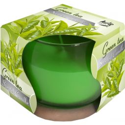 Lumanare pahar simplu parfumata 24h ceai verde 260g - BISPOL