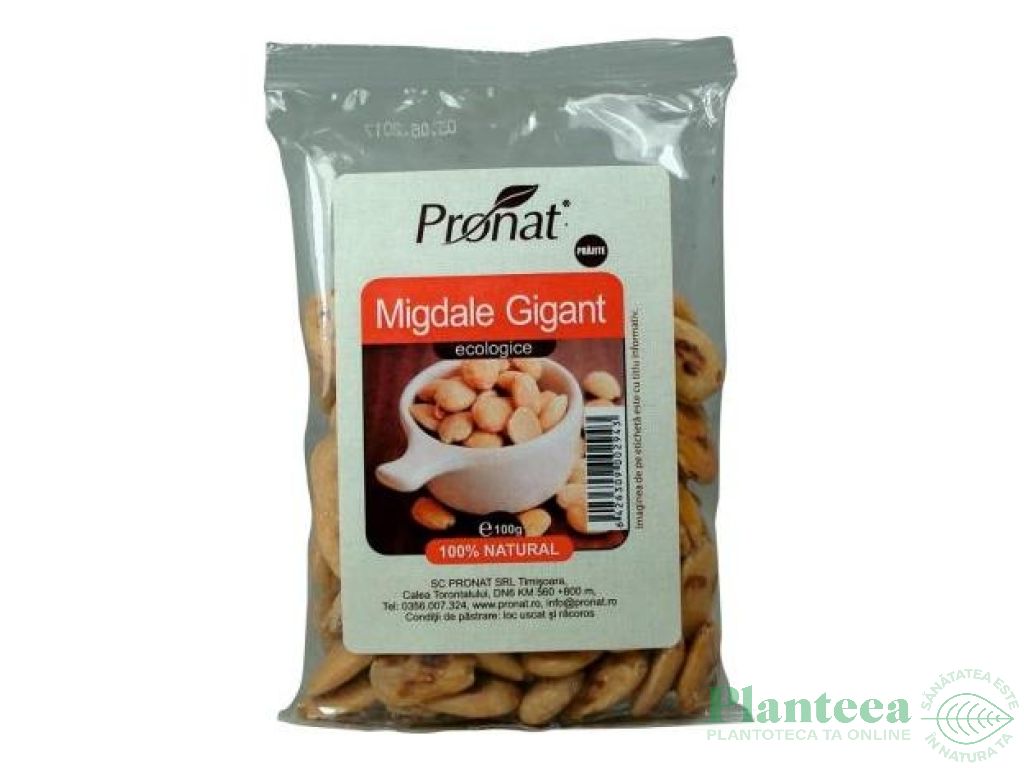 Migdale gigant prajite eco 100g - PRONAT