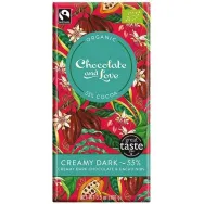 Ciocolata neagra 55% cremoasa cacao nibs eco 100g - CHOCOLATE & LOVE