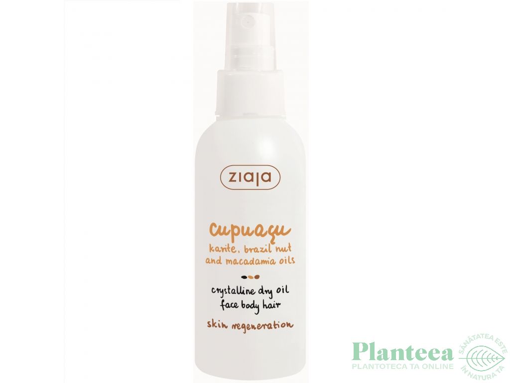 Ulei uscat cristalin fata corp par Cupuacu 100ml - ZIAJA