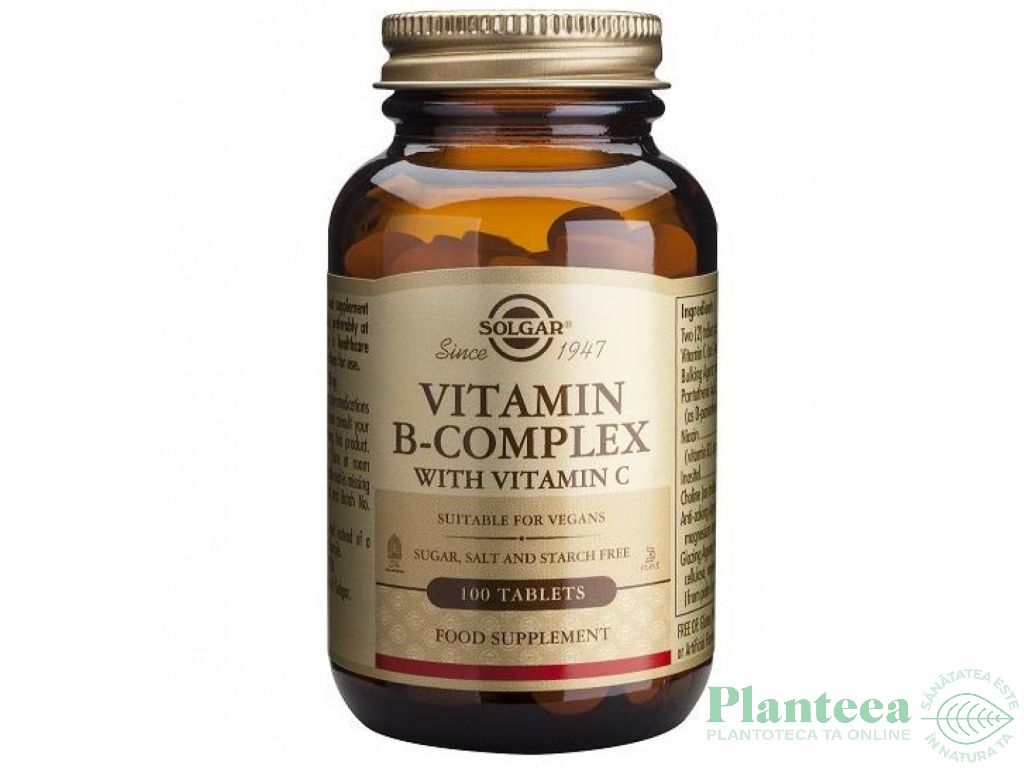 Vitamina B complex vitamina C 100mg 100cp - SOLGAR