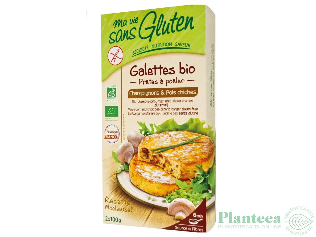 Burgeri ciuperci naut eco 2x100g - MA VIE SANS GLUTEN