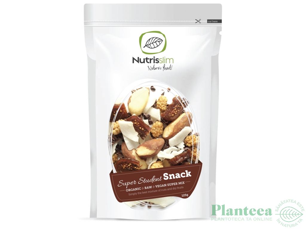 Mix fructe uscate nuci Snack eco 125g - NUTRISSLIM