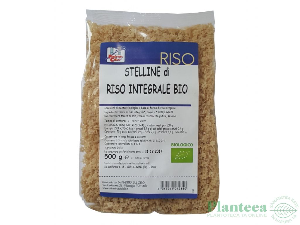 Paste stelute orez integral eco 500g - LA FINESTRA SUL CIELO