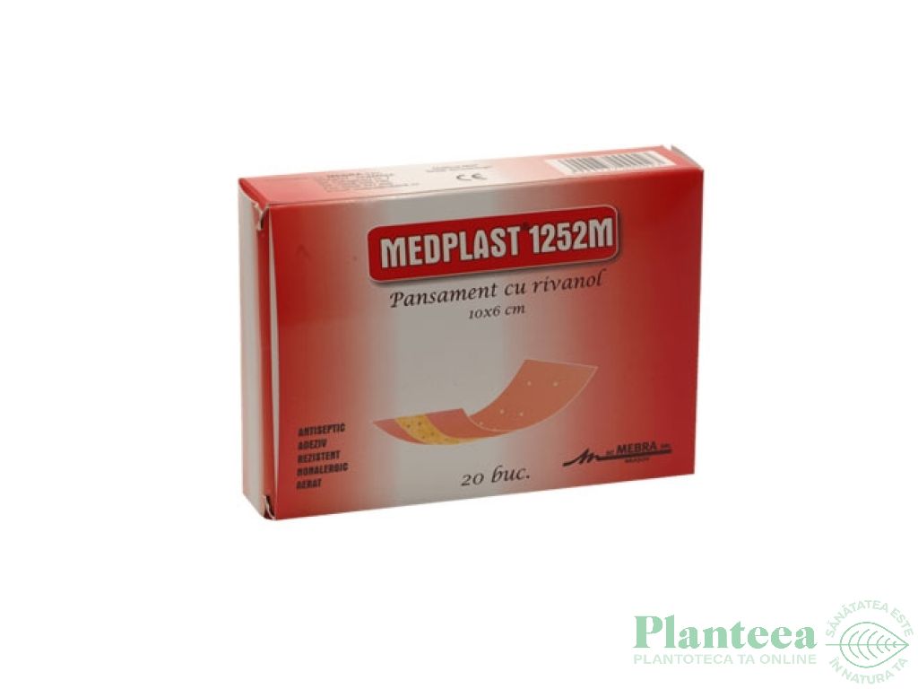 Pansamente adeziv rivanol 1252M {10x6cm} 20b - MEDPLAST