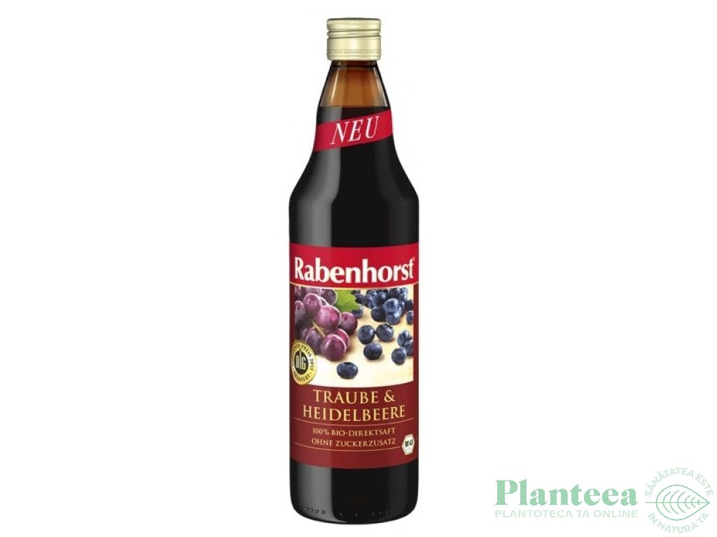 Suc afine salbatice struguri rosii eco 750ml - RABENHORST