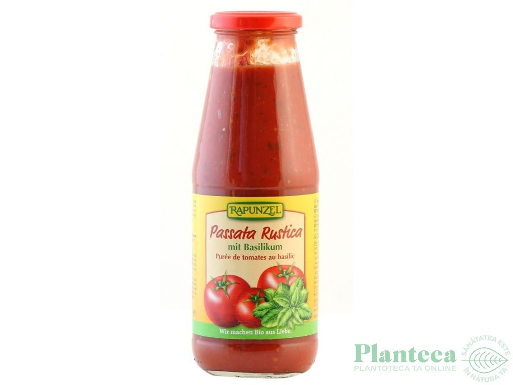 Piure rosii busuioc Passata Rustica eco 680g - RAPUNZEL