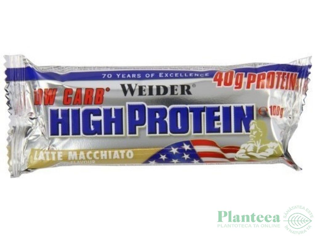 Baton proteic 40% HighProtein latte macchiato 100g - WEIDER