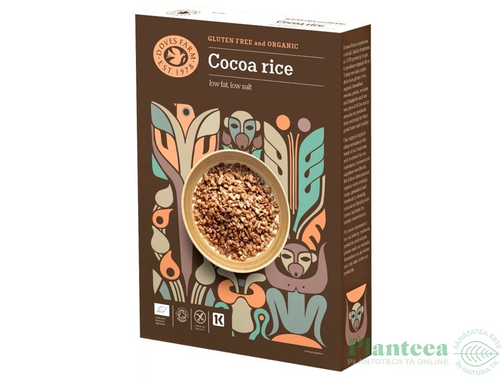 Fulgi orez cacao fara gluten eco 375g - DOVES FARM