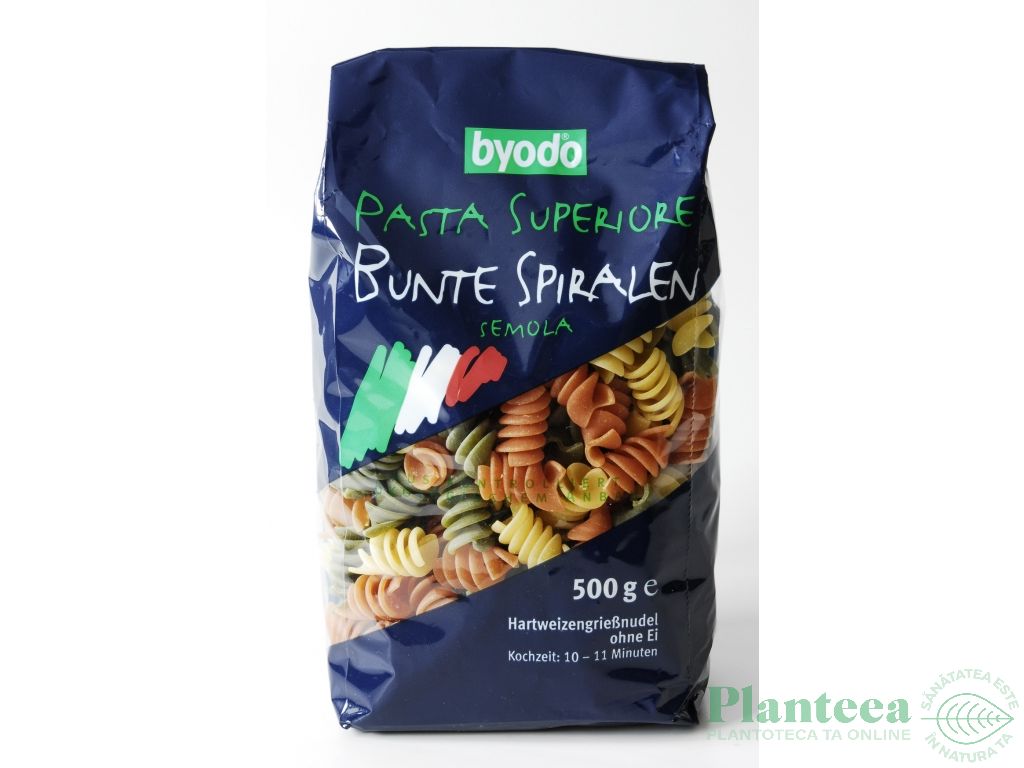 Paste spirale tricolore grau rosii spanac eco 500g - BYODO