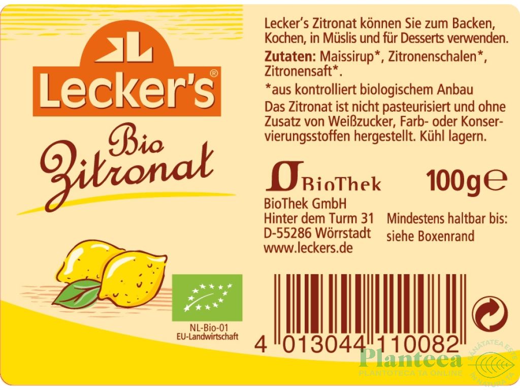 Coaja lamaie confiata cuburi 100g - LECKER`S