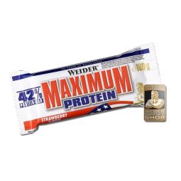 Baton proteic 42% MaximumProtein capsuni 100g - WEIDER