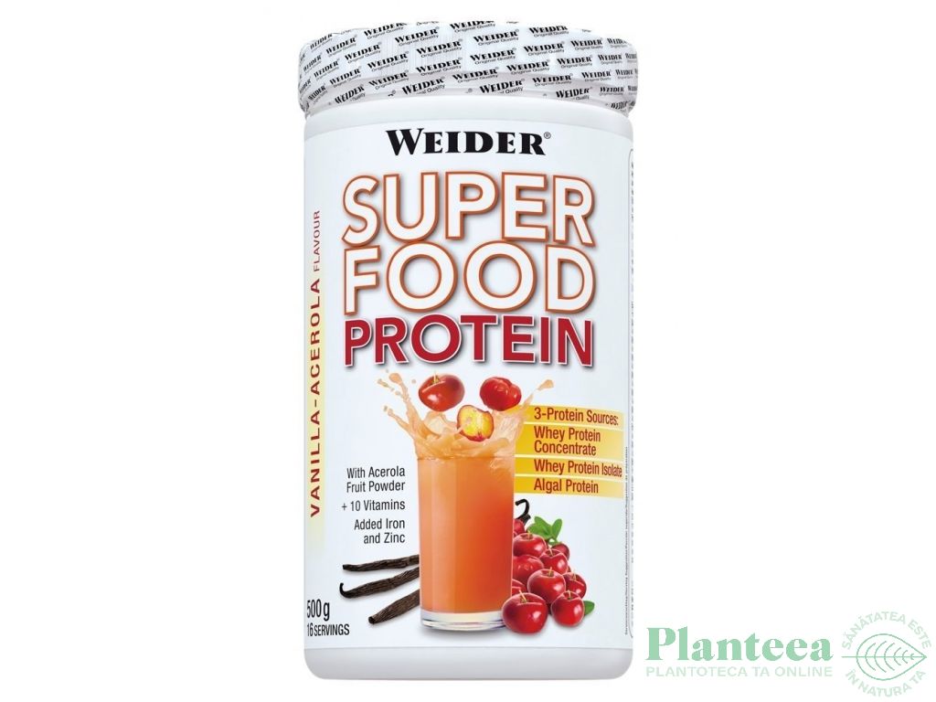 Pulbere proteica mix 3surse SuperFood merisor lamaie 500g - WEIDER