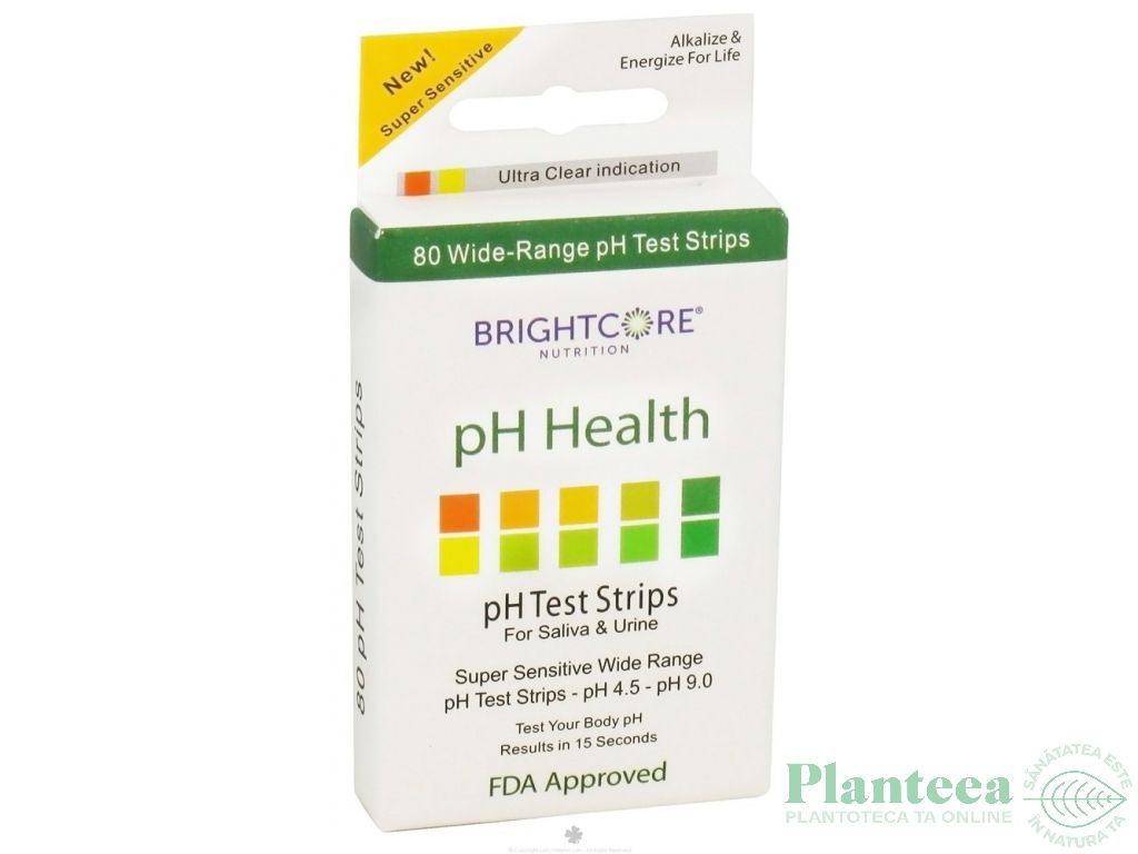 Benzi testare PH 80b - BRIGHTCORE NUTRITION