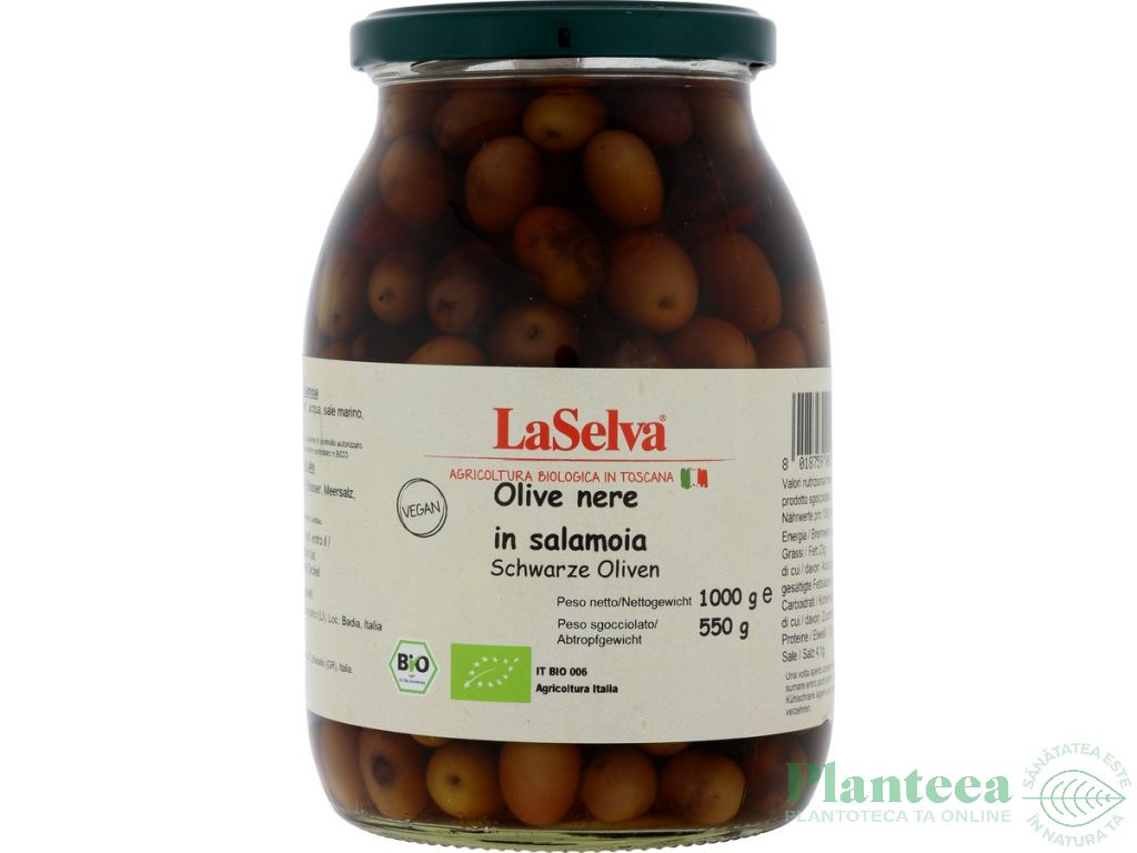Masline negre in saramura 1kg - LA SELVA