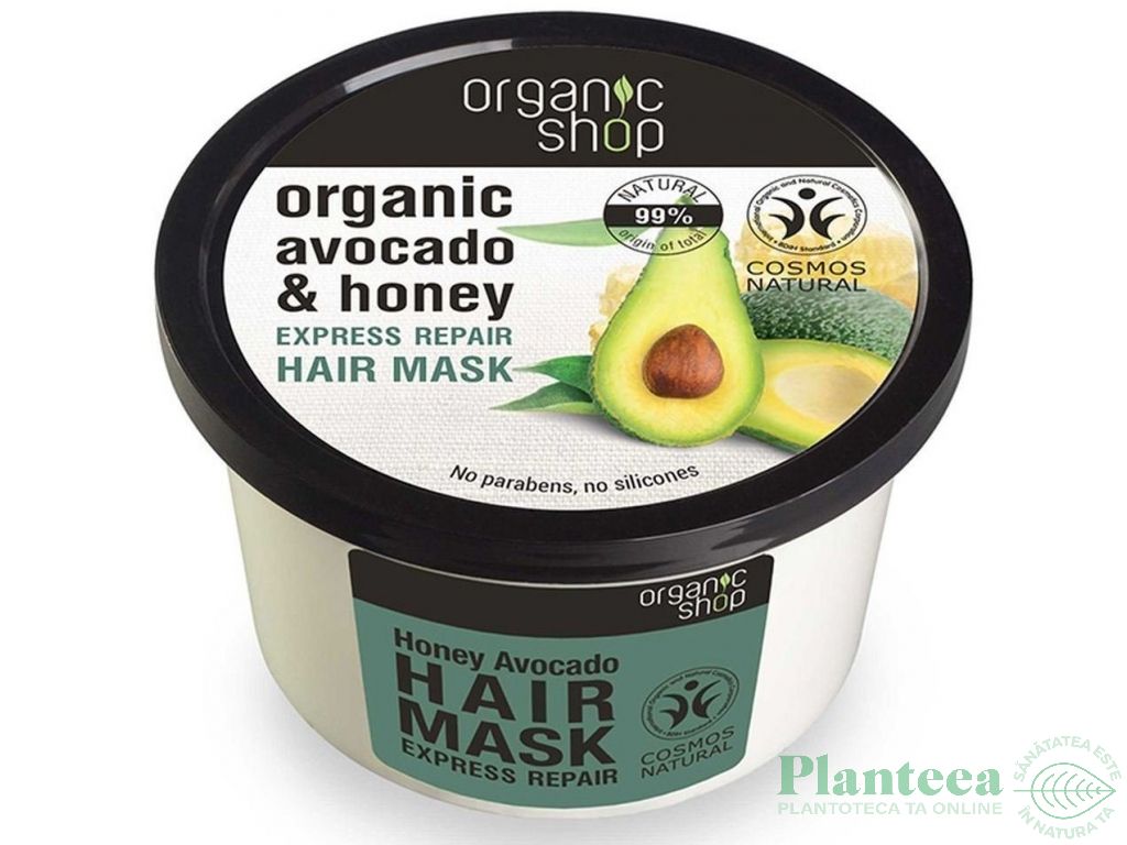 Masca par reparatoare ulei avocado miere 250ml - ORGANIC SHOP