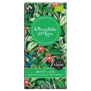 Ciocolata neagra 67% menta crocanta eco 100g - CHOCOLATE & LOVE