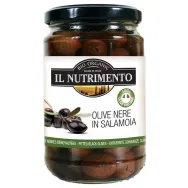 Masline negre cu samburi saramura eco 280g - IL NUTRIMENTO