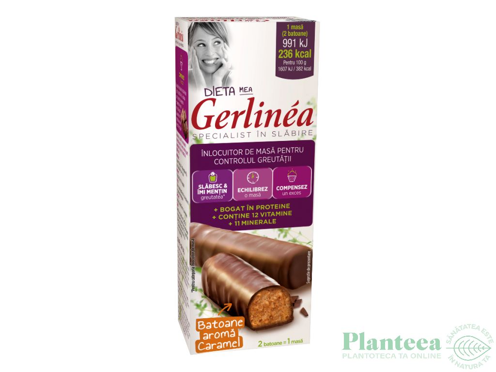 Batoane inlocuire masa ciocolata crema caramel 2x31g - GERLINEA