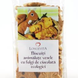 Biscuiti animalute vesele fulgi ciocolata eco 140g - SOLARIS BIO