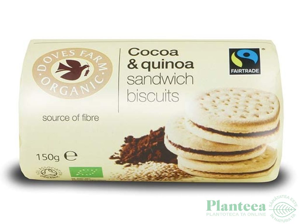 Biscuiti sandvici crema cacao quinoa eco 150g - DOVES FARM