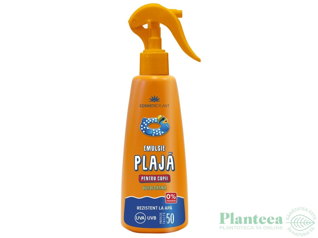 Emulsie plaja copii spf50 ulei catina 200ml - COSMETIC PLANT