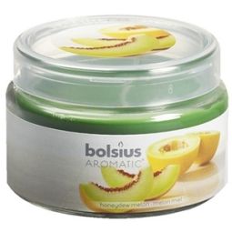 Lumanare parfumata pahar cu capac 26h pepene 370g - BOLSIUS