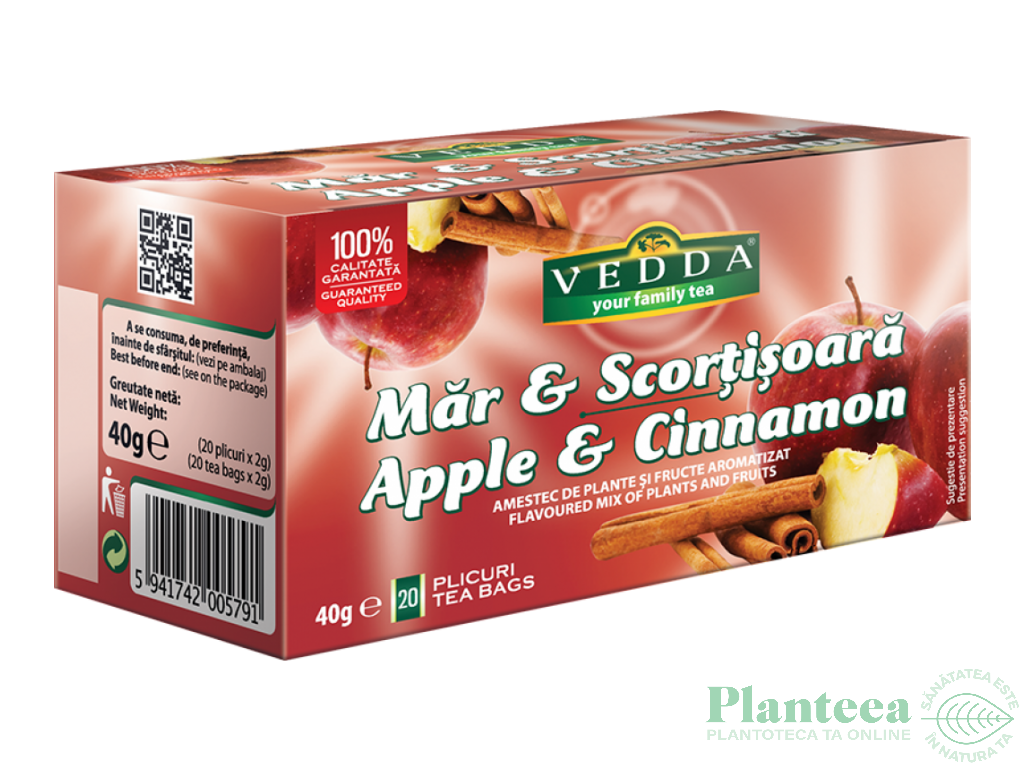 Ceai cu mar scortisoara 20dz - VEDDA