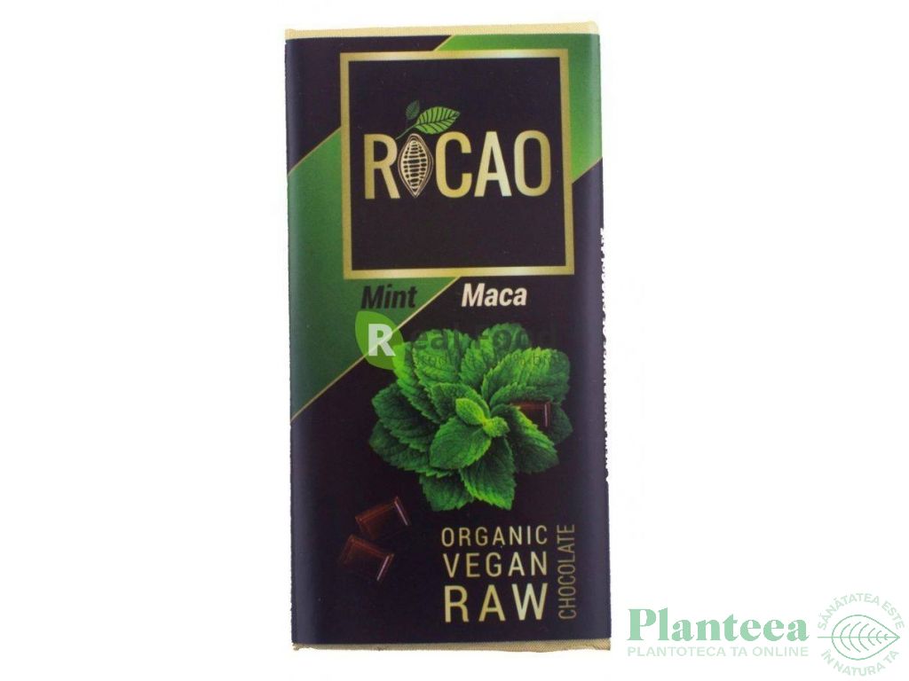 Ciocolata neagra 70% menta maca eco 27g - ROCAO