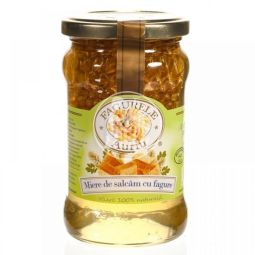 Miere salcam cu fagure 400g - FAGURELE AURIU