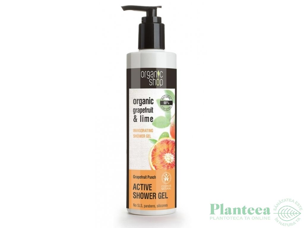Gel dus revigorant grepfrut lime 280ml - ORGANIC SHOP