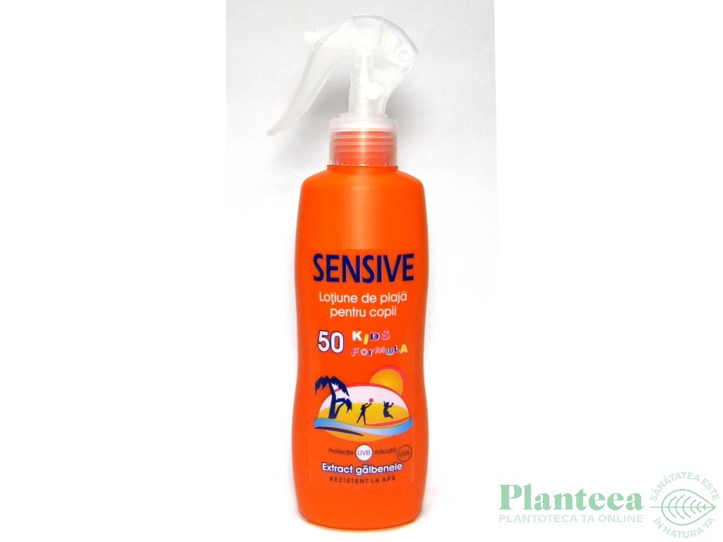 Lotiune plaja copii spf50 galbenele 250ml - SENSIVE