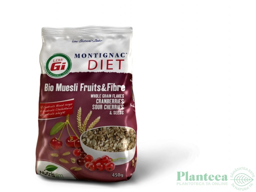 Musli fructe fibre Montignac Diet eco 450g - NUTRISSLIM