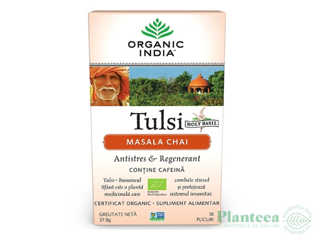 Ceai tulsi masala chai antistres regenerant 18dz - ORGANIC INDIA