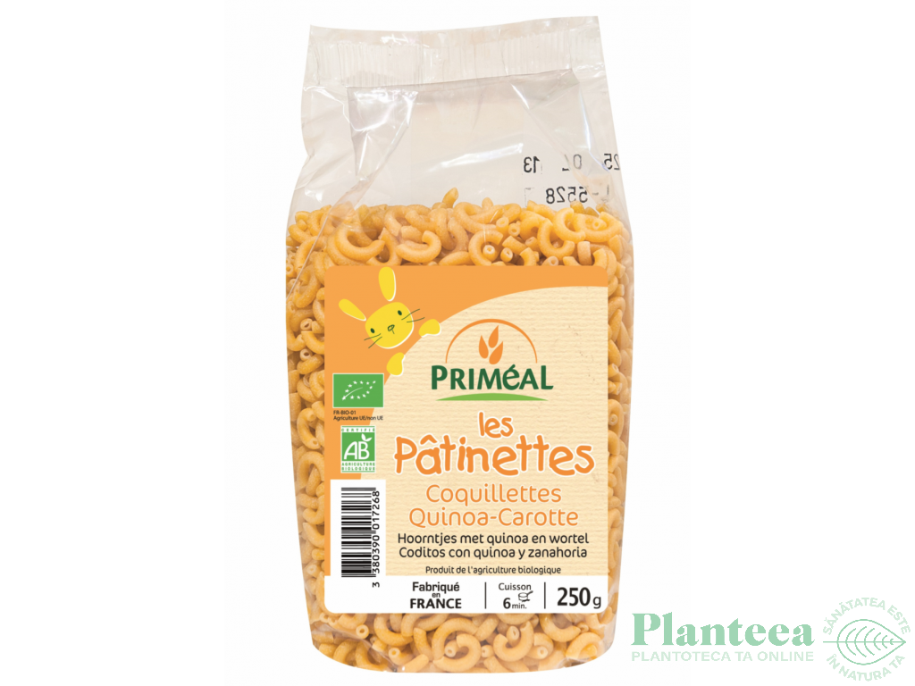 Paste melcisori grau quinoa morcovi Les Patinettes eco 250g - PRIMEAL