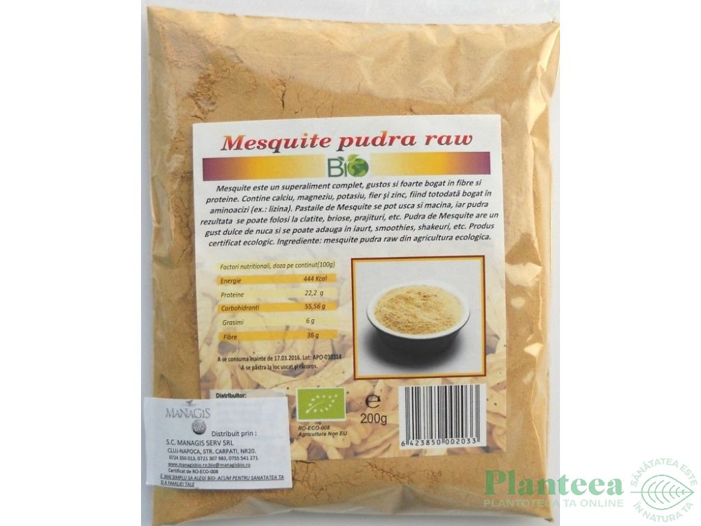 Pulbere mesquite raw bio 200g - DECO ITALIA