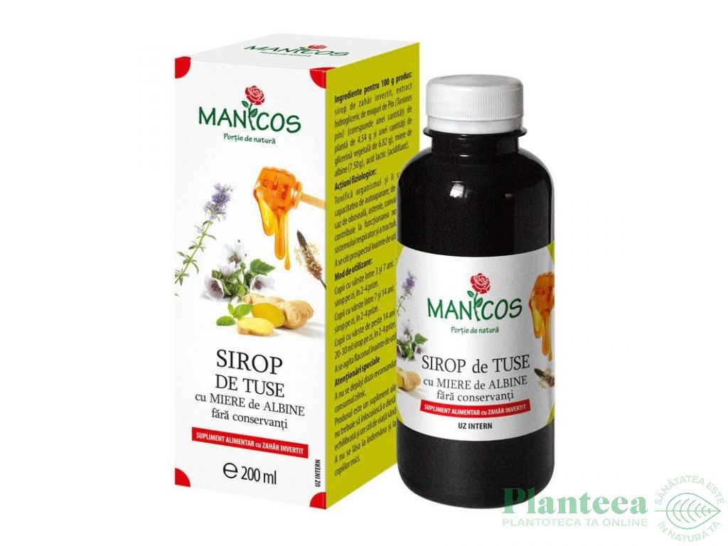 Sirop tuse miere 200ml - MANICOS