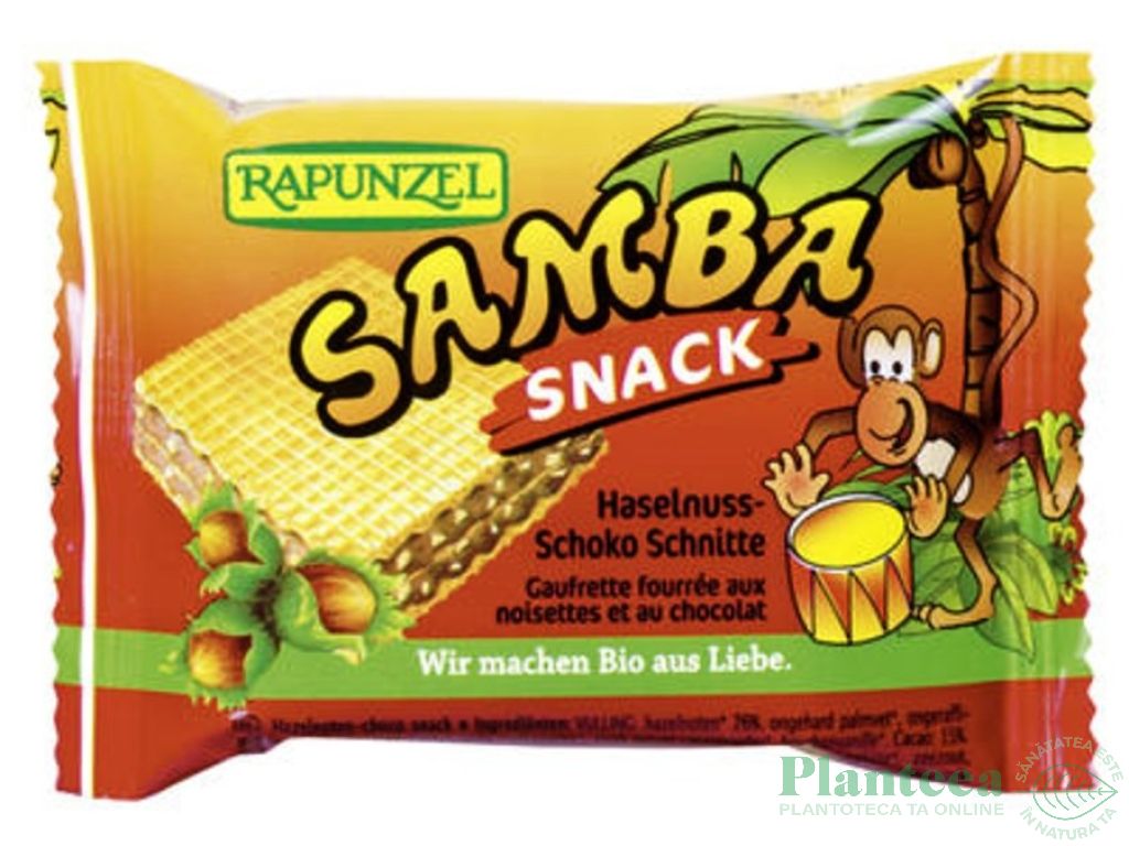 Napolitana alune ciocolata snack Samba eco 25g - RAPUNZEL