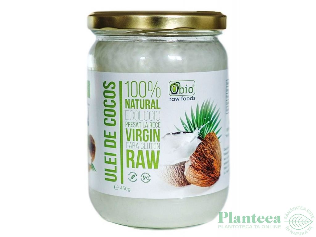 Ulei cocos virgin raw eco 460g/500ml - OBIO
