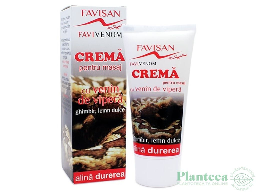 Crema masaj venin vipera ghimbir lemn dulce FaviVenom 50ml - FAVISAN
