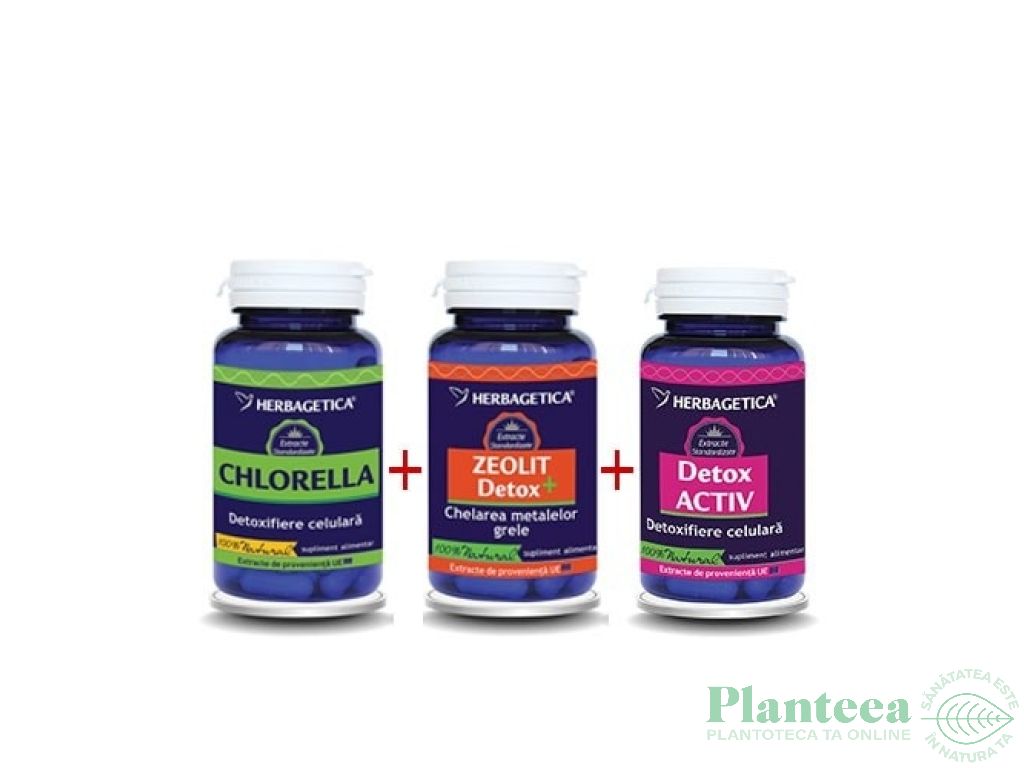 Kit Detox Total [chlorella+zeolit+detox activ] 3x60cps - HERBAGETICA
