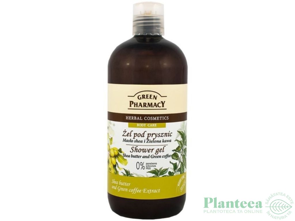 Gel dus unt shea cafea verde 500ml - GREEN PHARMACY