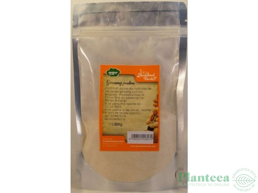 Pulbere ginseng coreean natur 100g - PARADISUL VERDE
