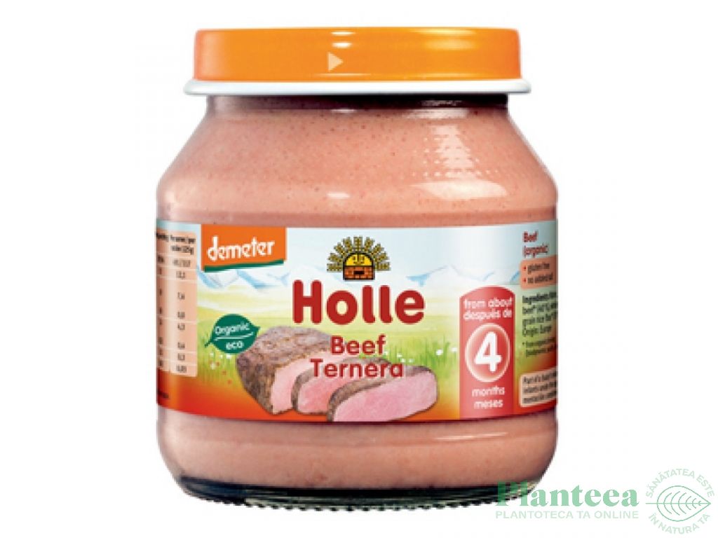 Piure carne vita orez bebe +4luni eco 125g - HOLLE