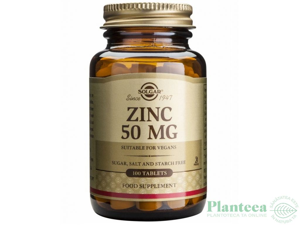 Zinc gluconate 50mg 100cp - SOLGAR