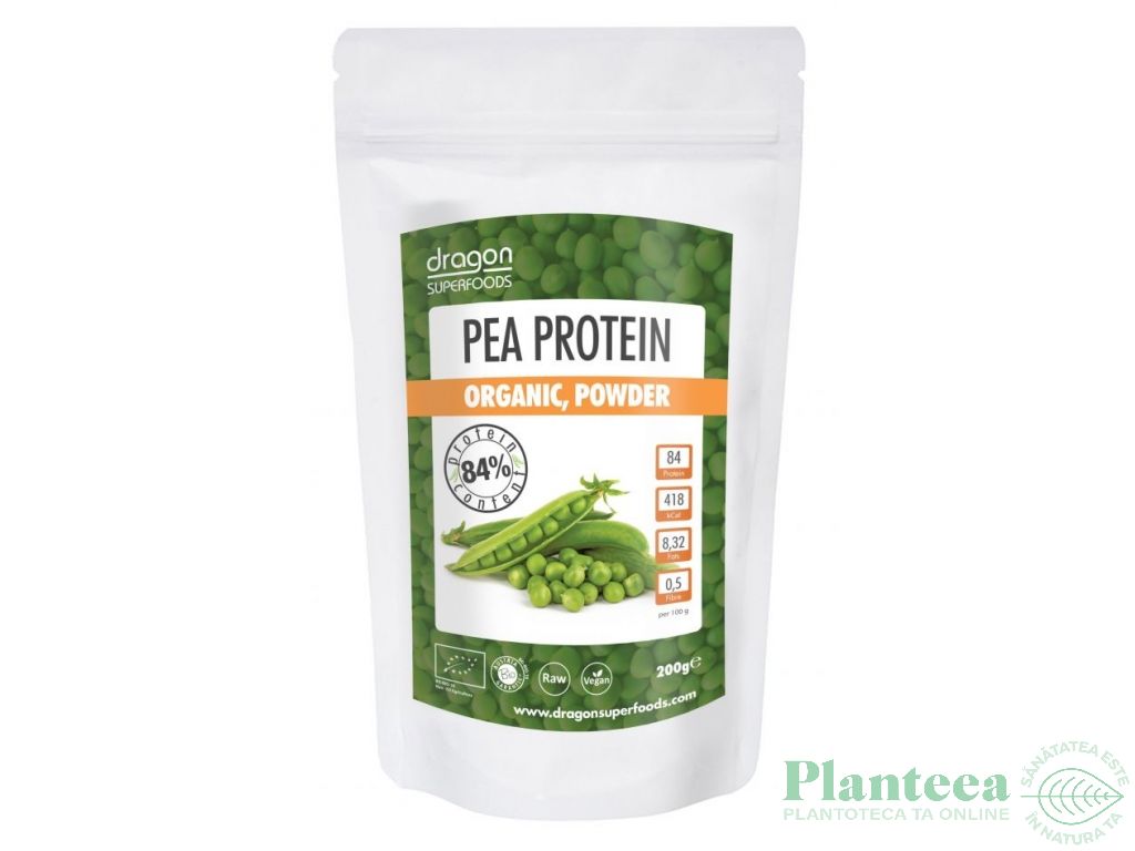 Pulbere proteica mazare raw eco 200g - DRAGON SUPERFOODS