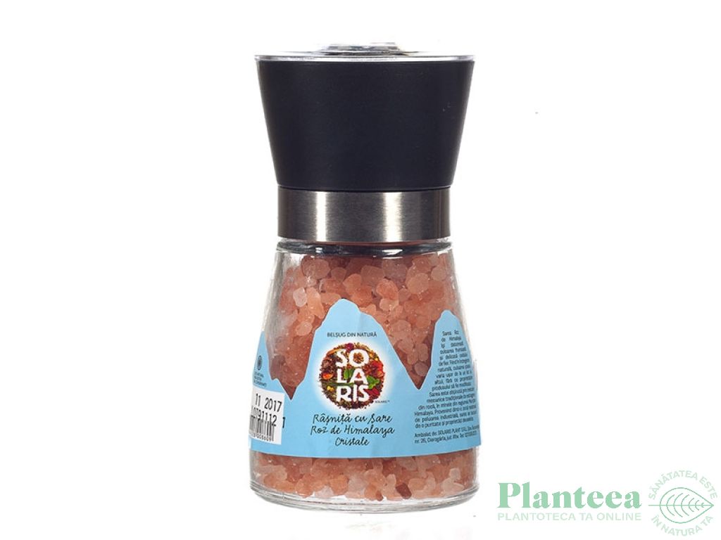 Sare roz cristale Himalaya rasnita reutilizabila 200g - SOLARIS